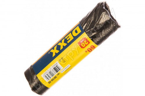 Мешки для мусора DEXX, черные 60л, 20шт / 39150-60